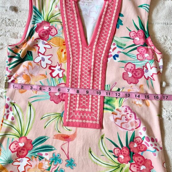 Spartina 449 tunic tropical Flamingo Dress small - Picture 8 of 13
